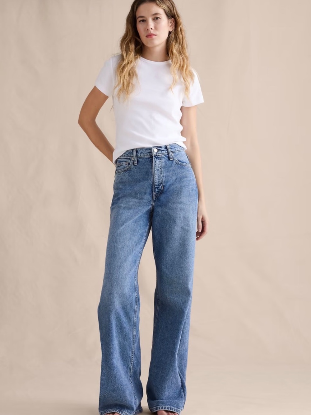 BANANA REPUBLIC THE ICON CLASSIC WIDE-LEG JEAN IN SIZE 30L NWT 160$ MRSP - Picture 2 of 8